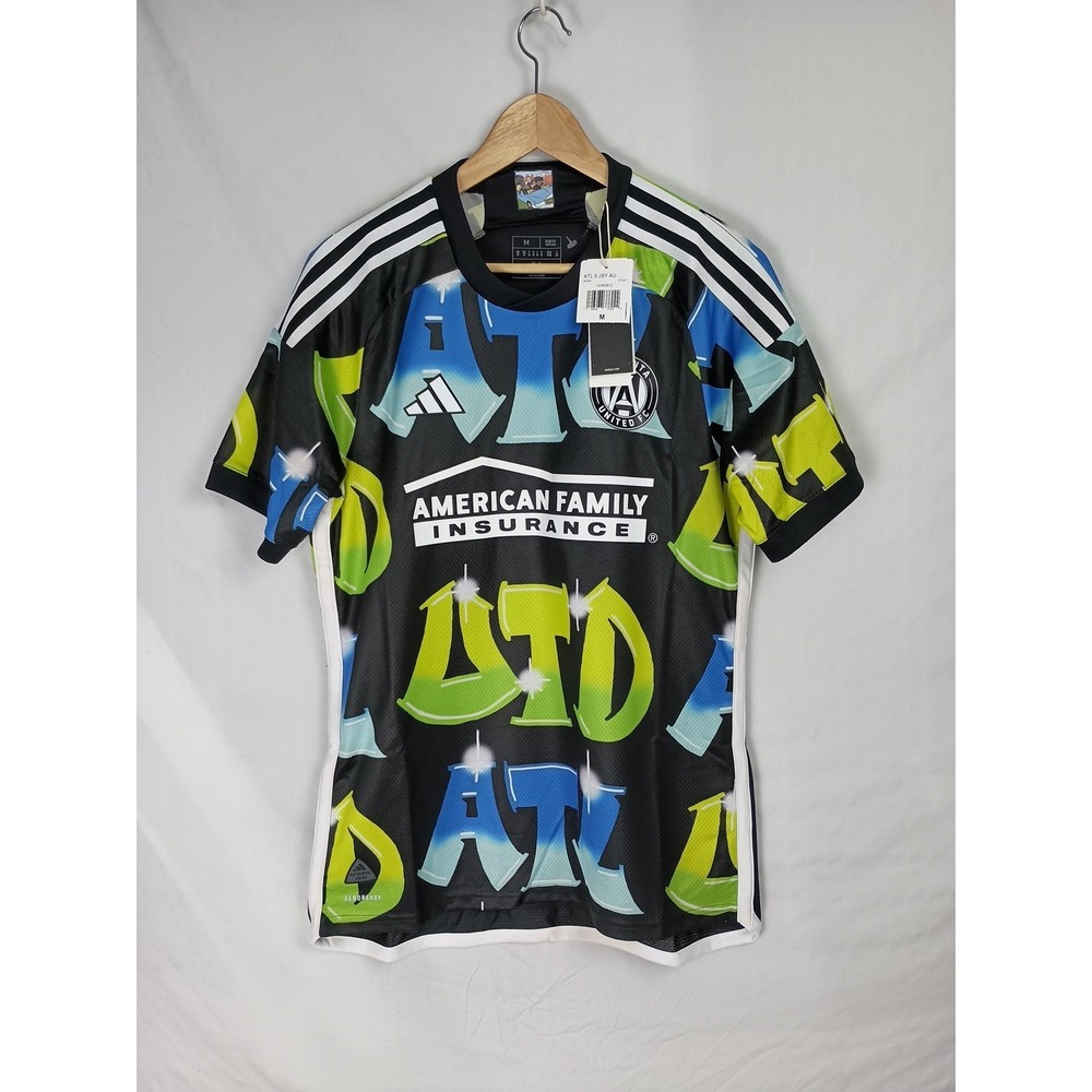 NWT Adidas Authentic Jersey, men's M $150, Atlanta United FC, black, colors City